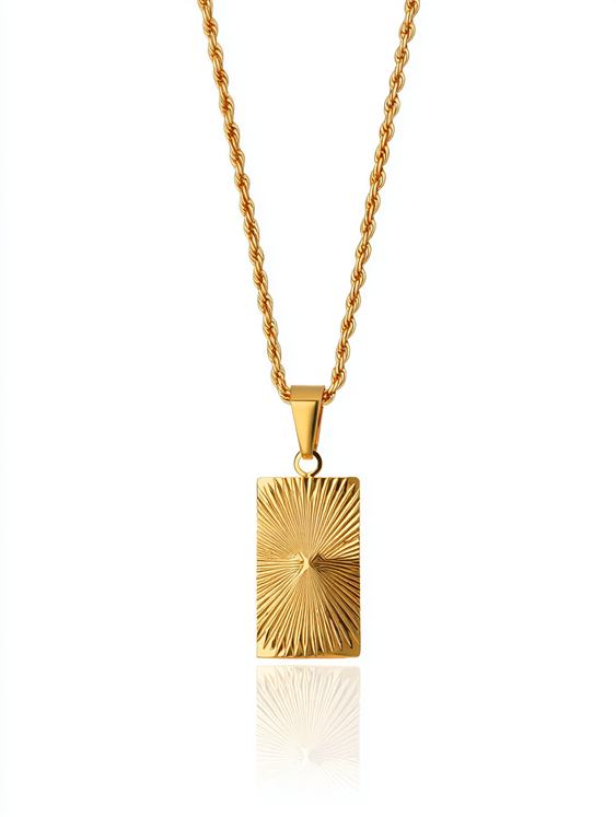 Collier Corde Médaillon Soleil